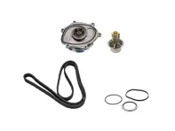 Waterpomp-, riem- en thermostaatset. Porsche 981 Boxster / Cayman / Porsche 991.1 - 0PB121035A, 9A110221800, 0PB903137A, 9A110222602, 9A110622603, 9A712111000, 9A110655900, 0PB121688